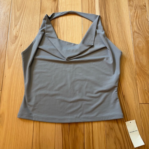 NEW Abercrombie & Fitch Soft A & F Collection Gray Halter Top - Picture 1 of 8